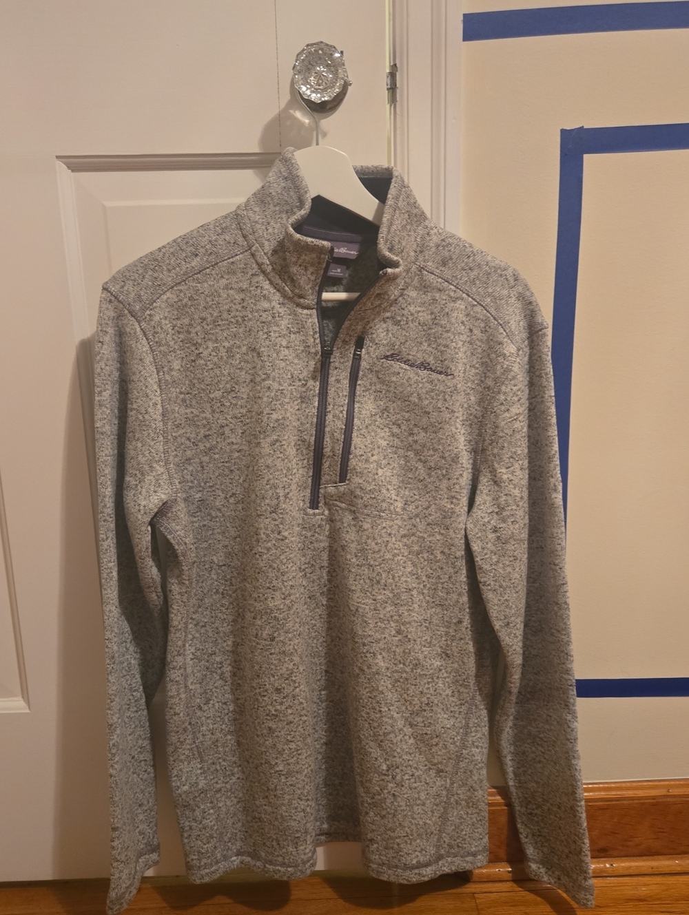 Eddie Bauer Men’s Light Gray Heather Half-Zip Pullover